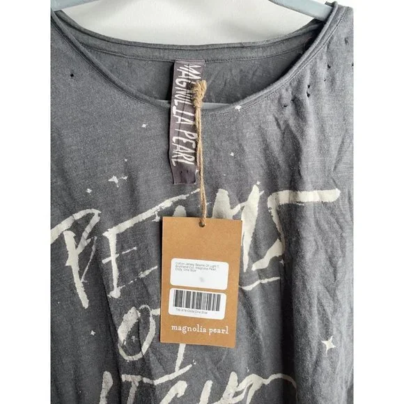 Magnolia Pearl Beams Of Light T Shirt One Size OS Oversized Gray NEW - Picture 7 of 7